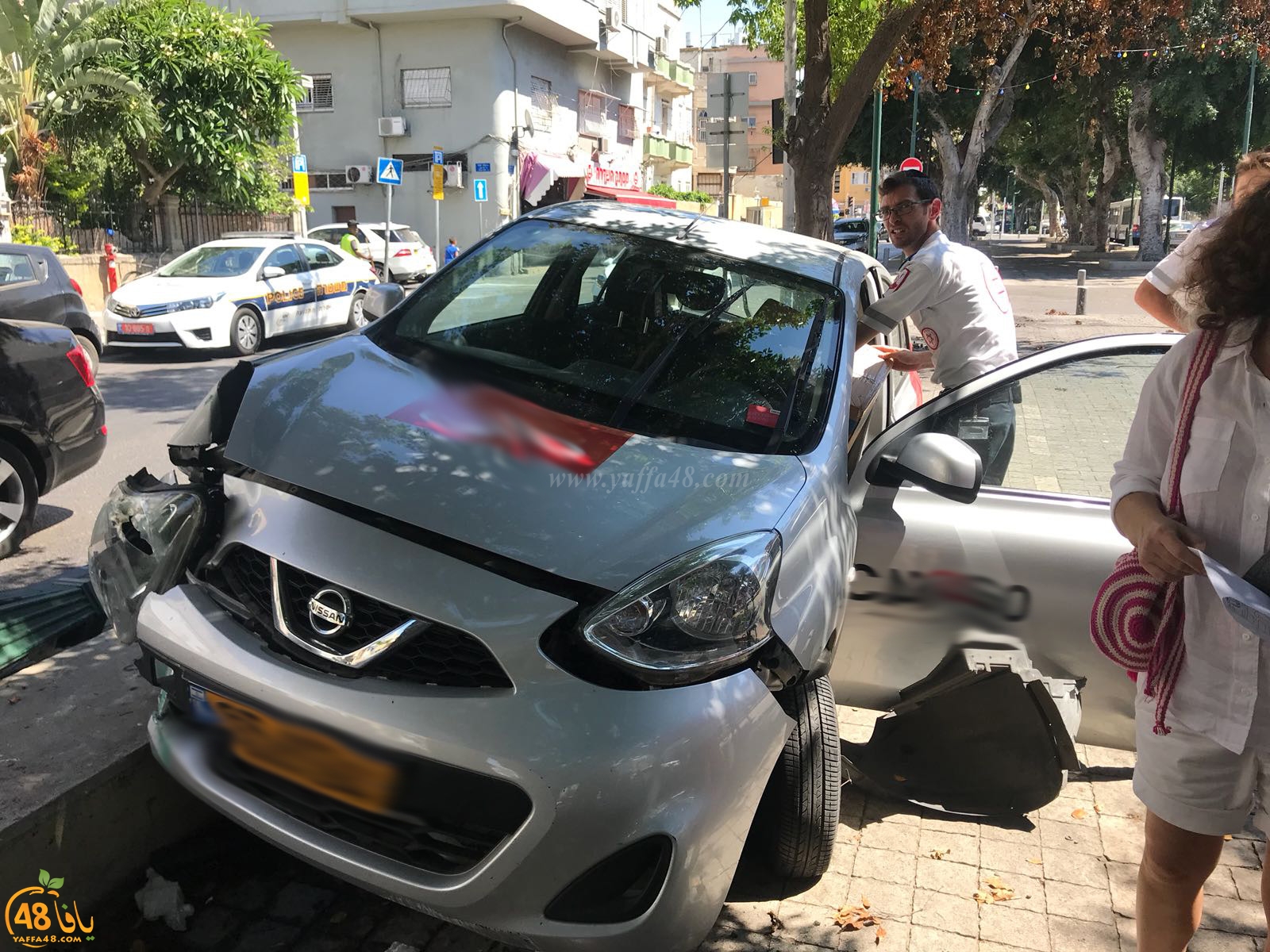  بالصور: حادث طرق ذاتي في مدينة يافا دون اصابات 