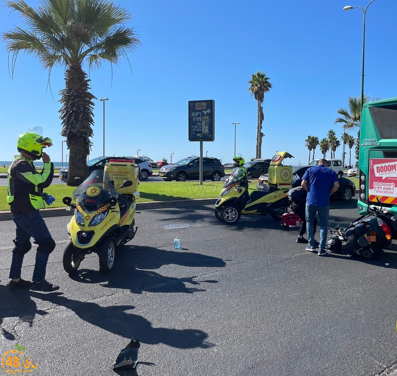  يافا: اصابة متوسطة لراكب دراجة نارية بحادث طرق 