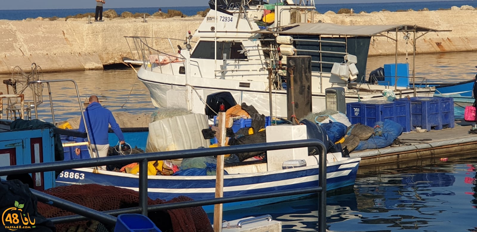 فيديو وصور: سوق الميناء لبيع الأسماك الطازجة في مرفأ ميناء يافا