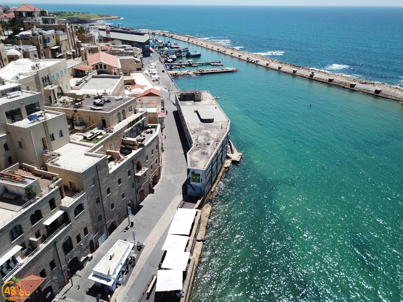 شاهد: أجمل الصور لمدينة يافا وبحرها ومينائها من الجو 