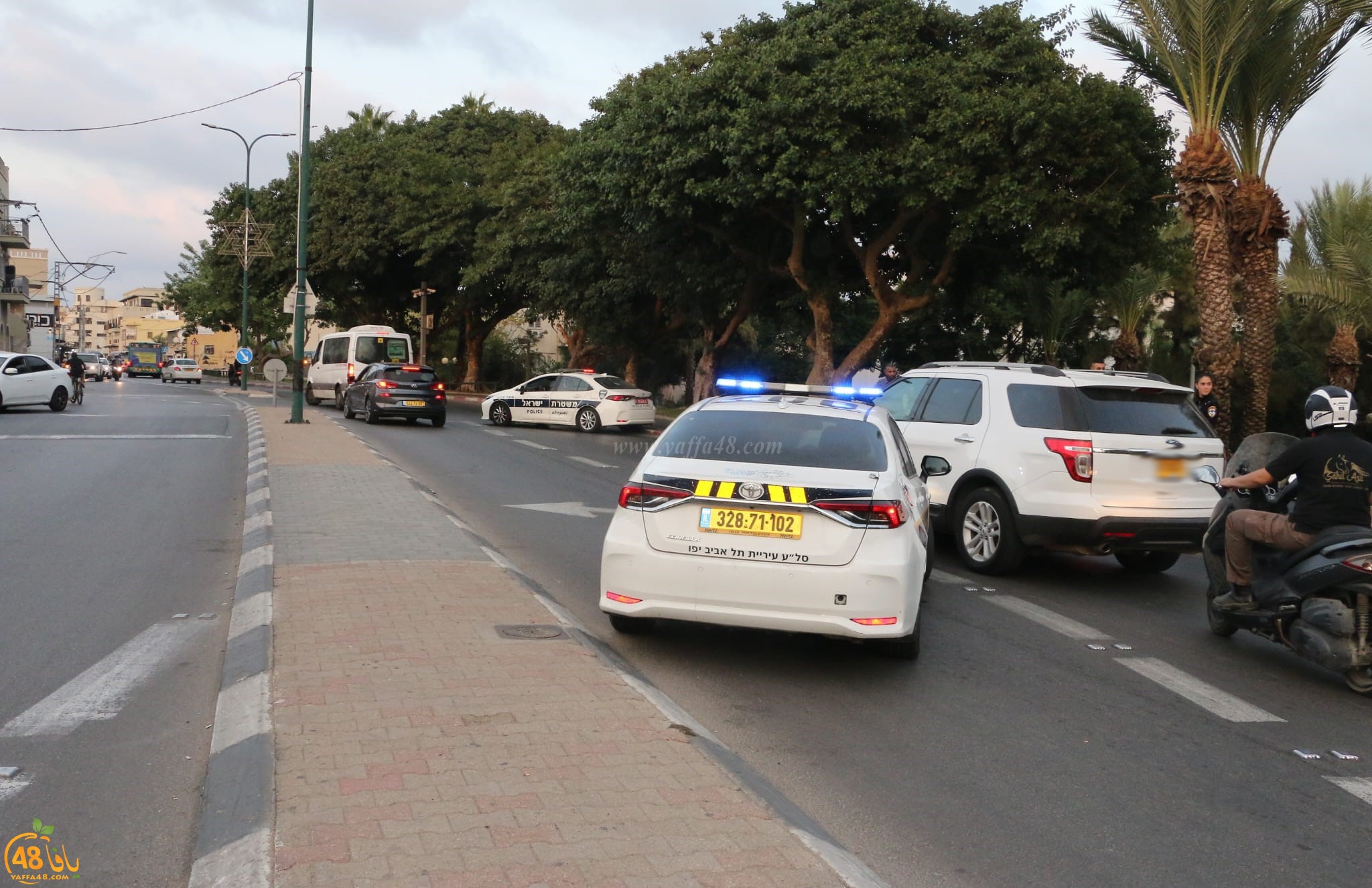  يافا: انتشار مكثّف لشرطة السير في مفترقات المدينة