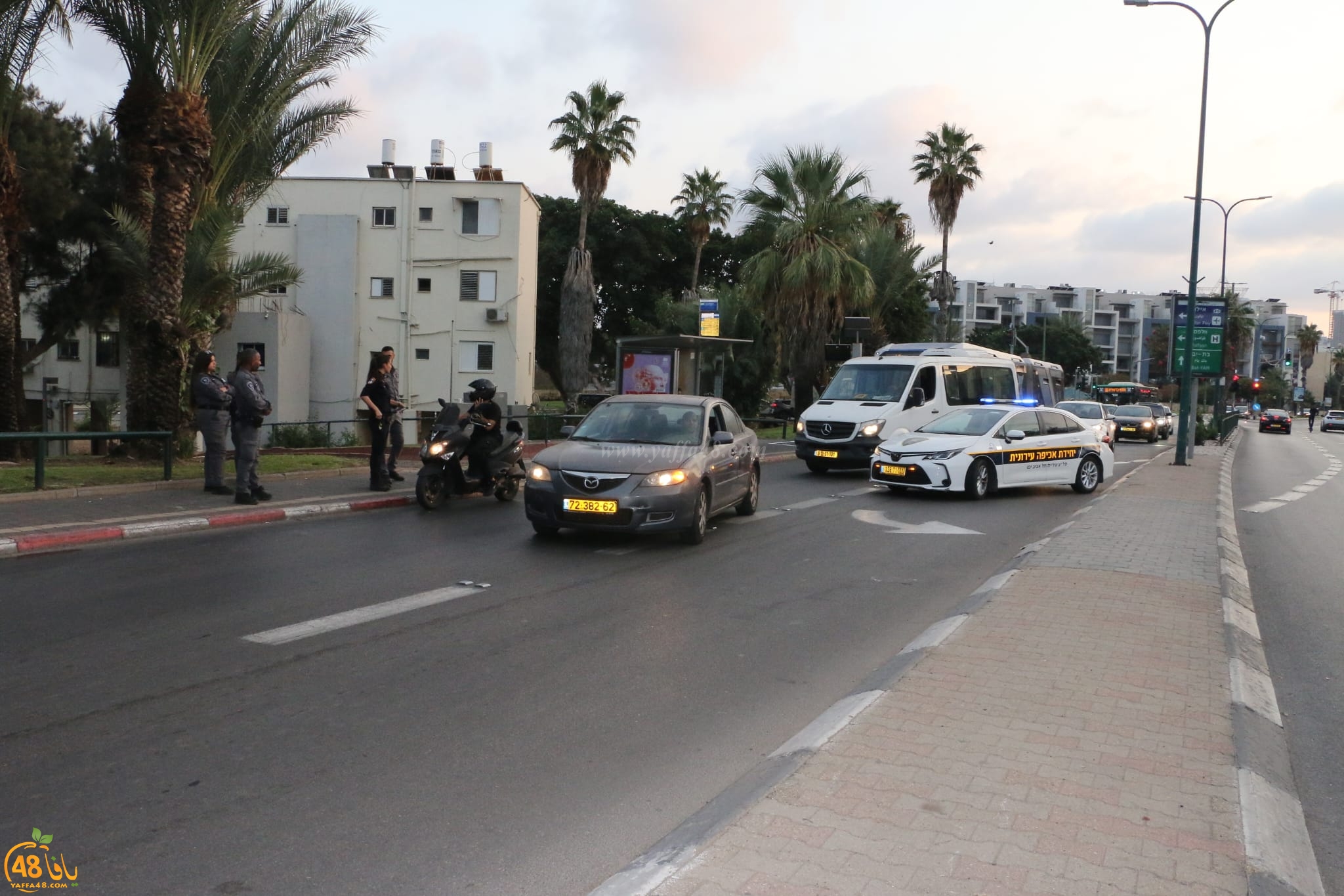  يافا: انتشار مكثّف لشرطة السير في مفترقات المدينة