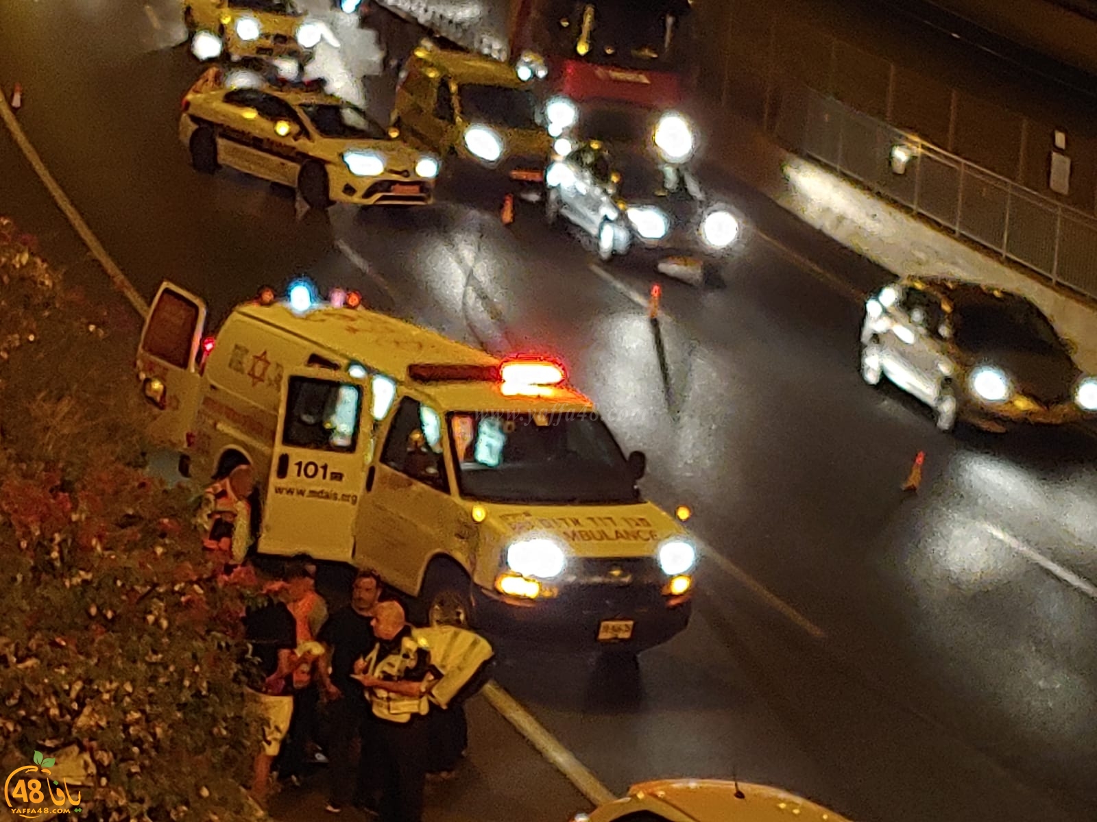  اصابة متوسطة لشخص بحادث طرق في مفرق فولفسون جنوب يافا 