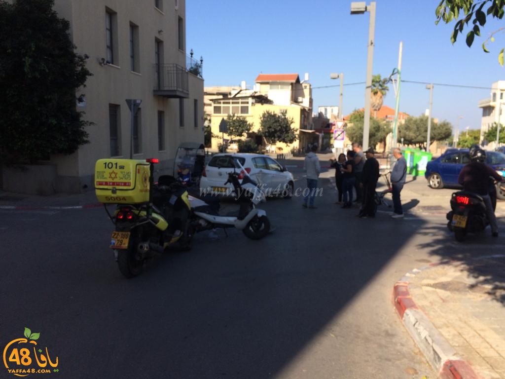  اصابة طفيفة لراكب دراجة نارية بحادث طرق في يافا 