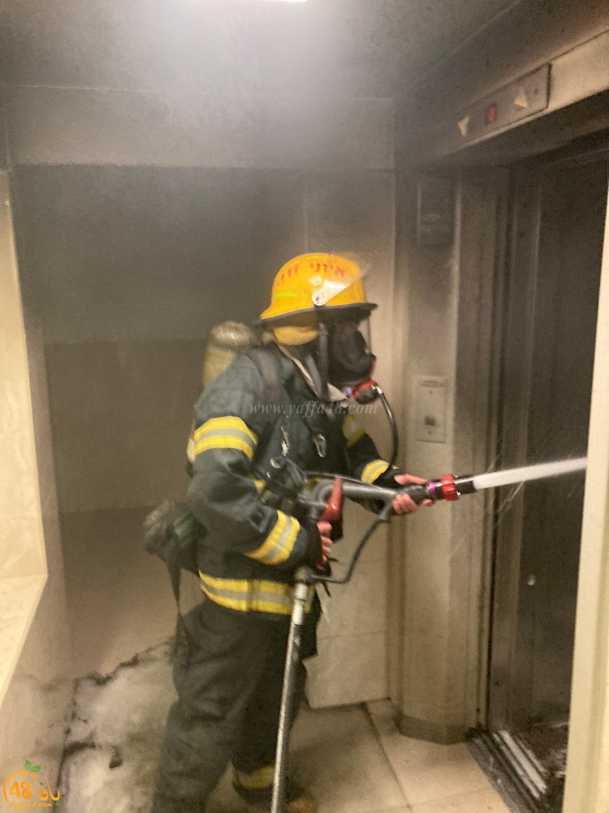 اللد: حريق داخل مصعد بمبنى سكني دون وقوع اصابات 