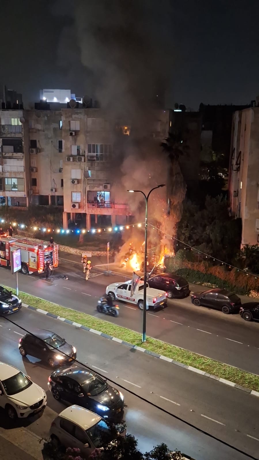 يافا: احتراق دراجة نارية في شارع ييفت ولا اصابات