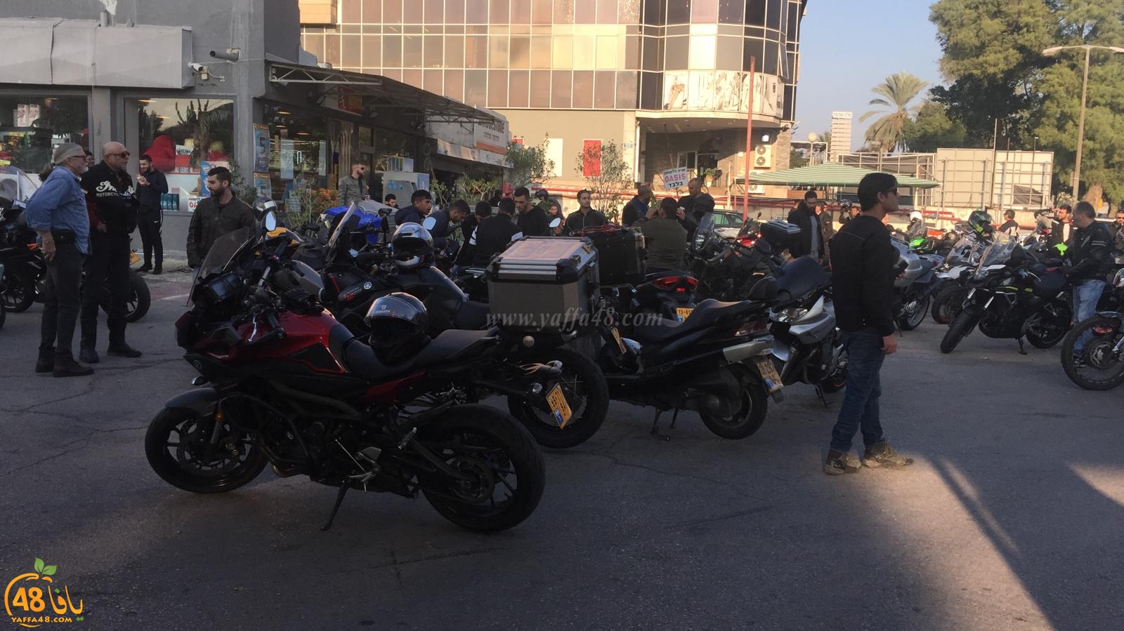  فيديو: تظاهرة لراكبي الدراجات النارية بيافا احتجاجاً على قانون المخالفات الجديد 