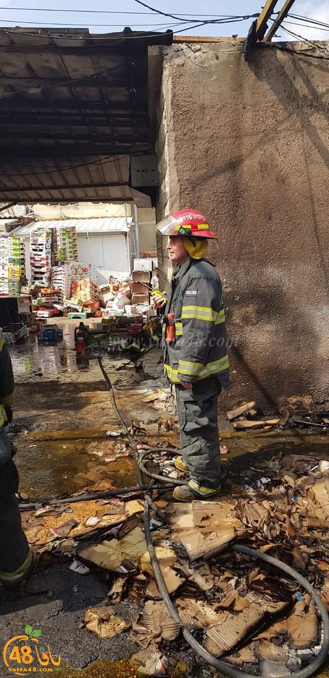   صور: أضرار جسيمة اثر حريق كبير في سوق الرملة أمس السبت 