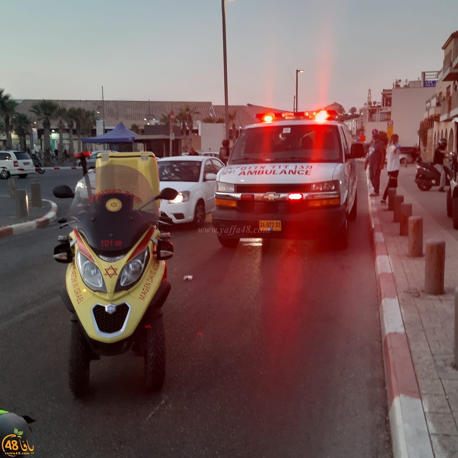 يافا: إصابة متوسّطة لراكب درّاجة كهربائيّة بحادث طرق ذاتي