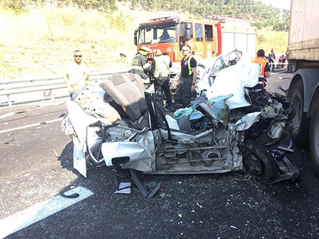 4 إصابات بينها خطيرة بحادث بين شاحنة و3 مركبات قرب حيفا