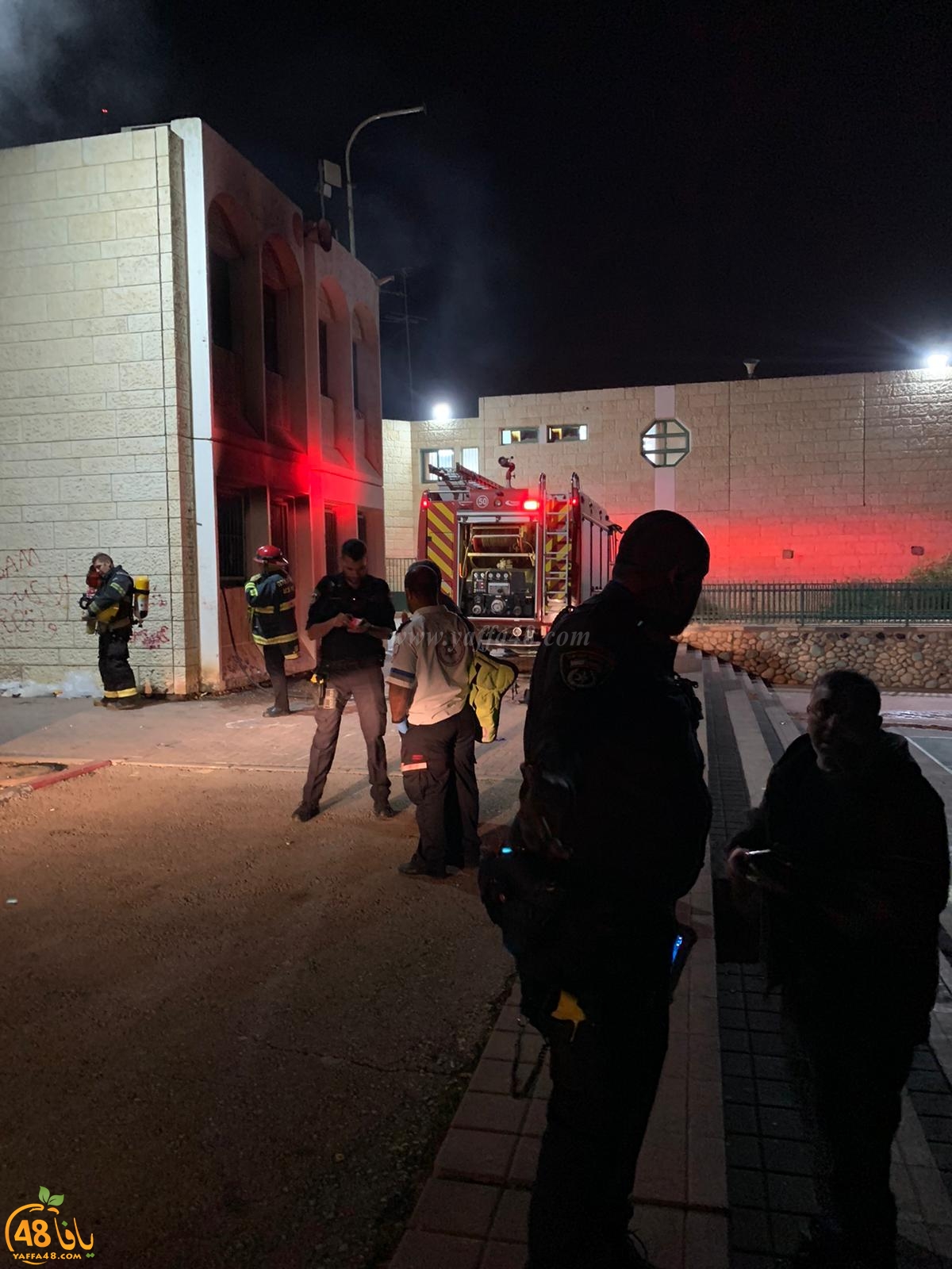 حريق داخل مدرسة في تل السبع