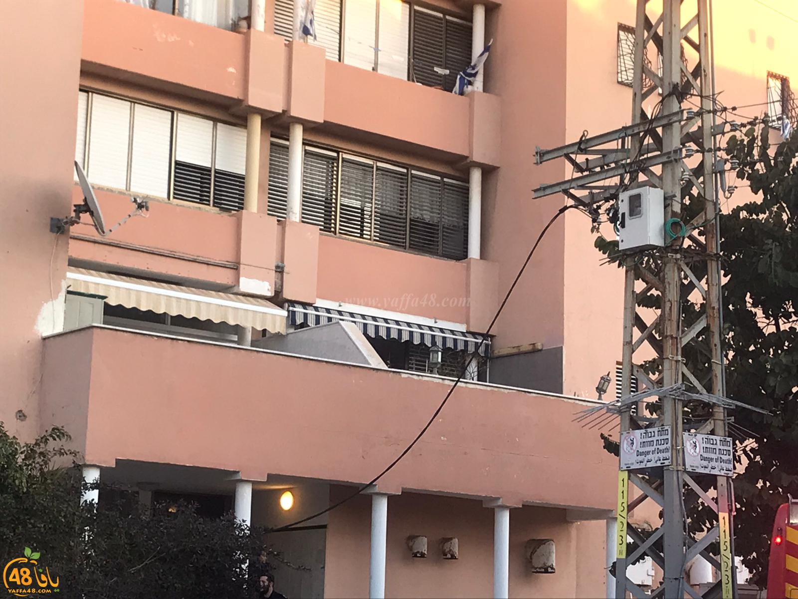  يافا: سقوط كوابل من عامود كهرباء قرب بيارة أبو سيف 