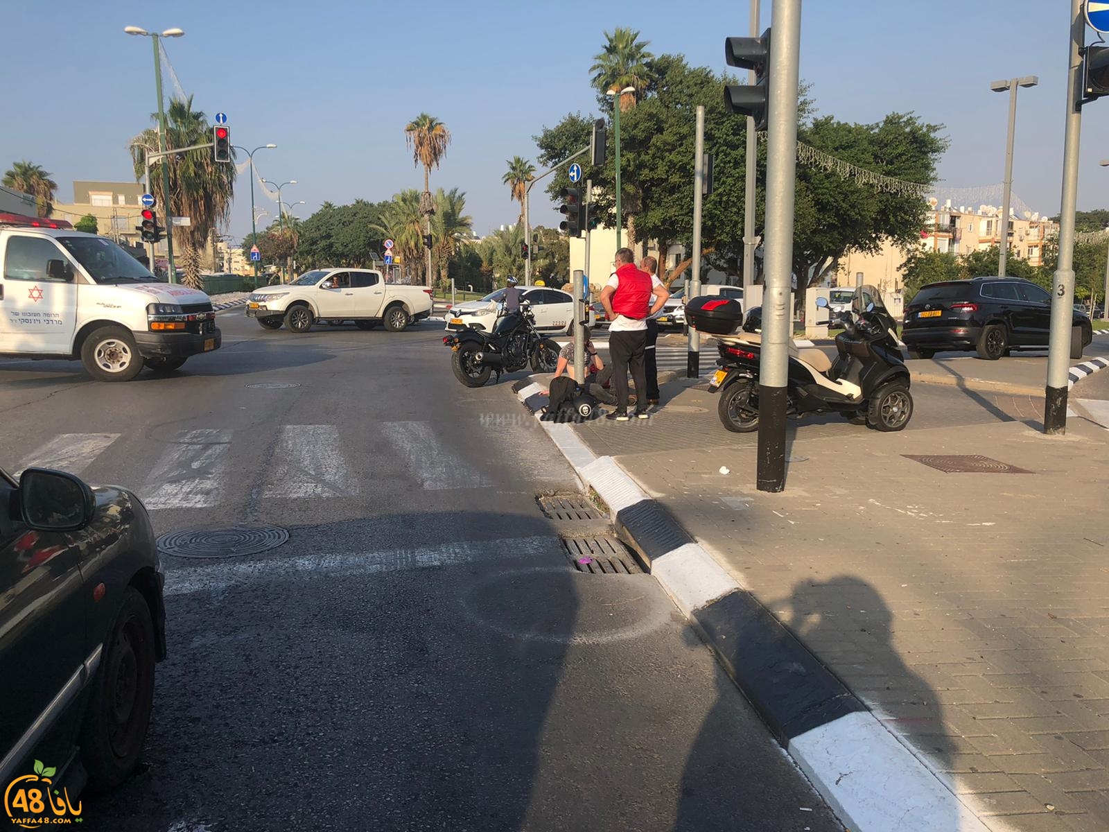 اصابة طفيفة لراكب دراجة نارية بحادث طرق في يافا