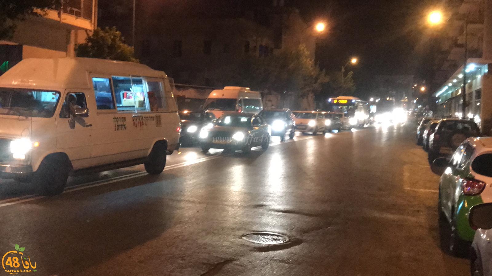  بالفيديو: أزمات مرورية خانقة بيافا اثر اغلاق شارع شديروت يروشلايم 
