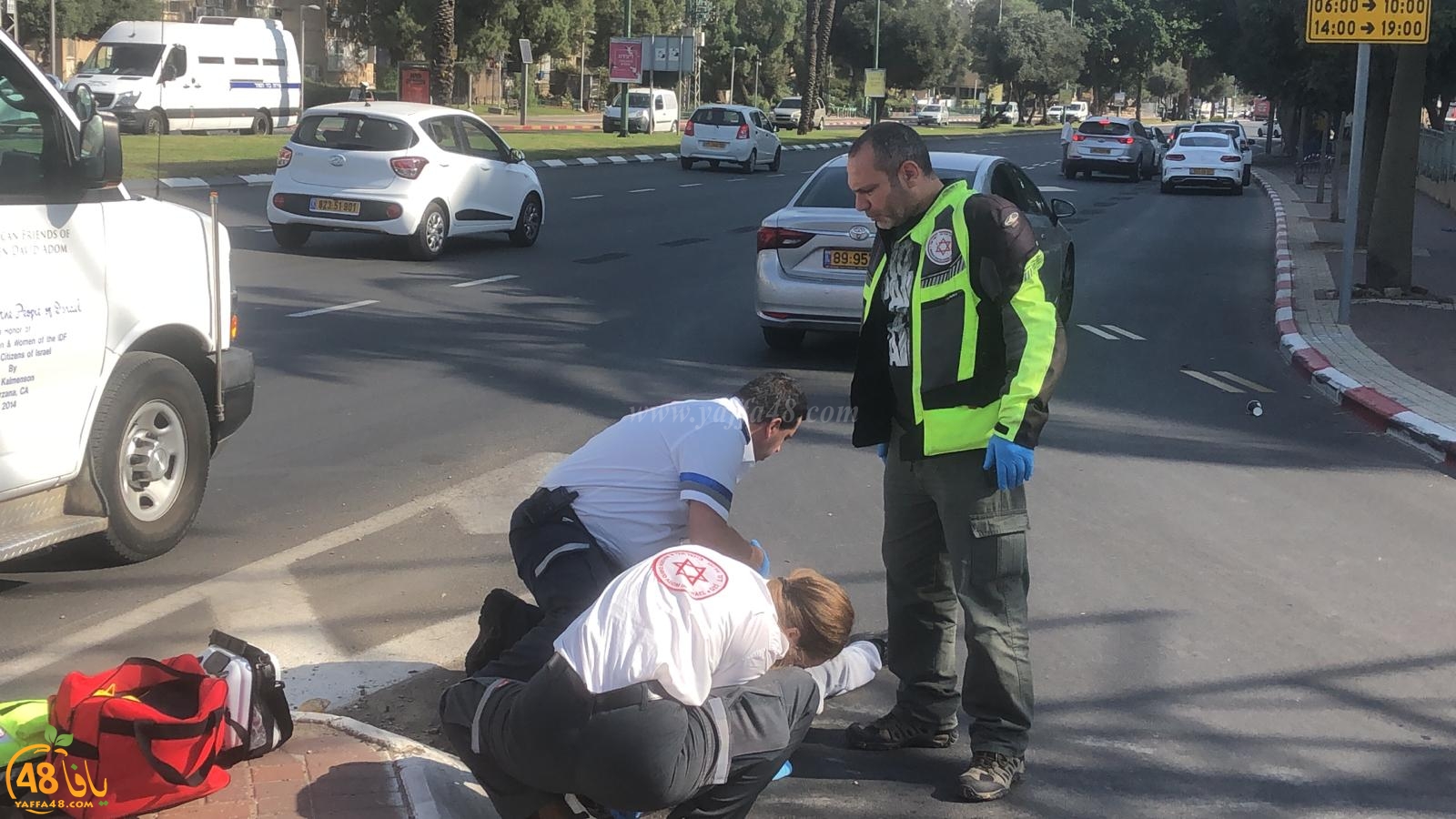  يافا: إصابة متوسطة لراكب دراجة هوائية بحادث دهس 