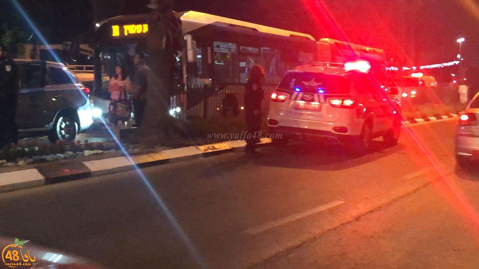  يافا: حادث طرق بين حافلة ومركبة في شارع ييفت الرئيس 