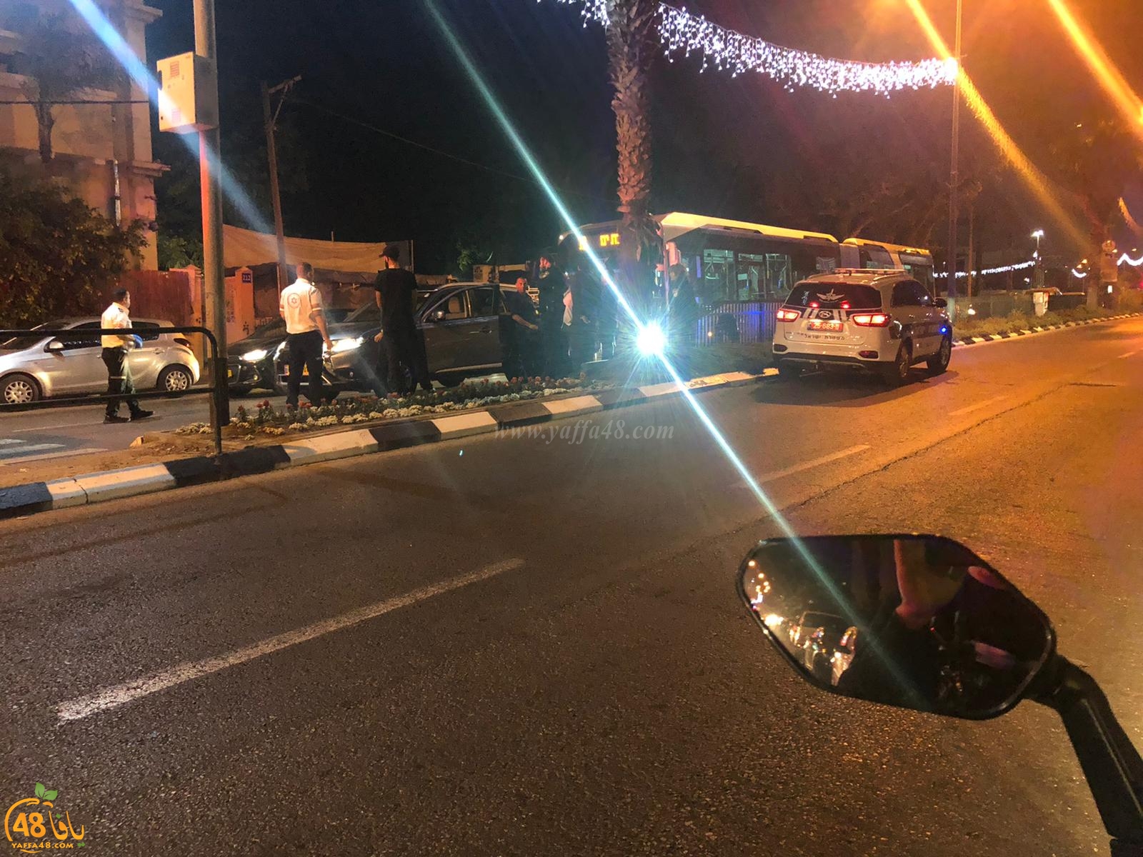  يافا: حادث طرق بين حافلة ومركبة في شارع ييفت الرئيس 