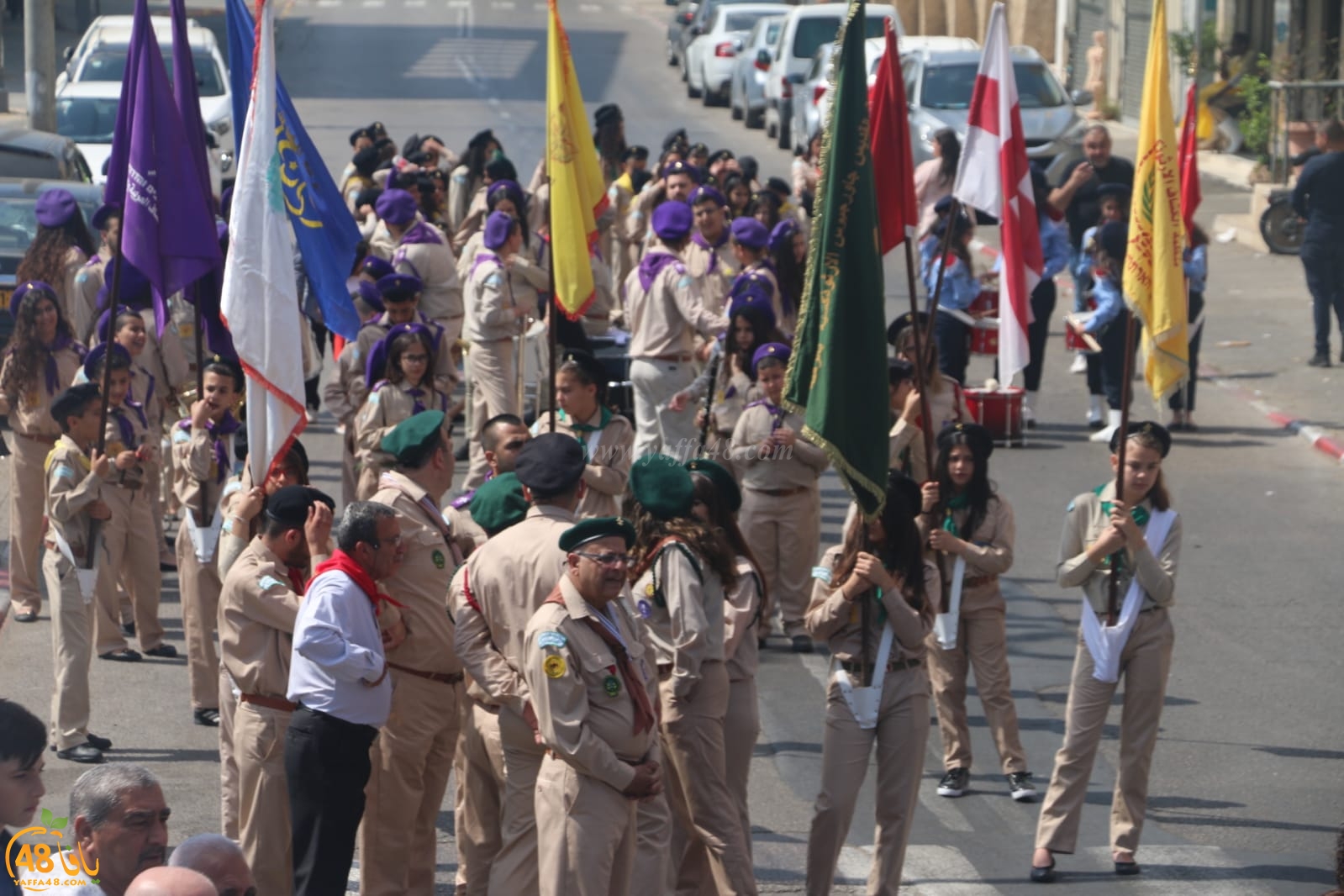 بالفيديو: استعراض كشفي ضخم في مدينة يافا بمناسبة عيد الفصح المجيد التقبيلة