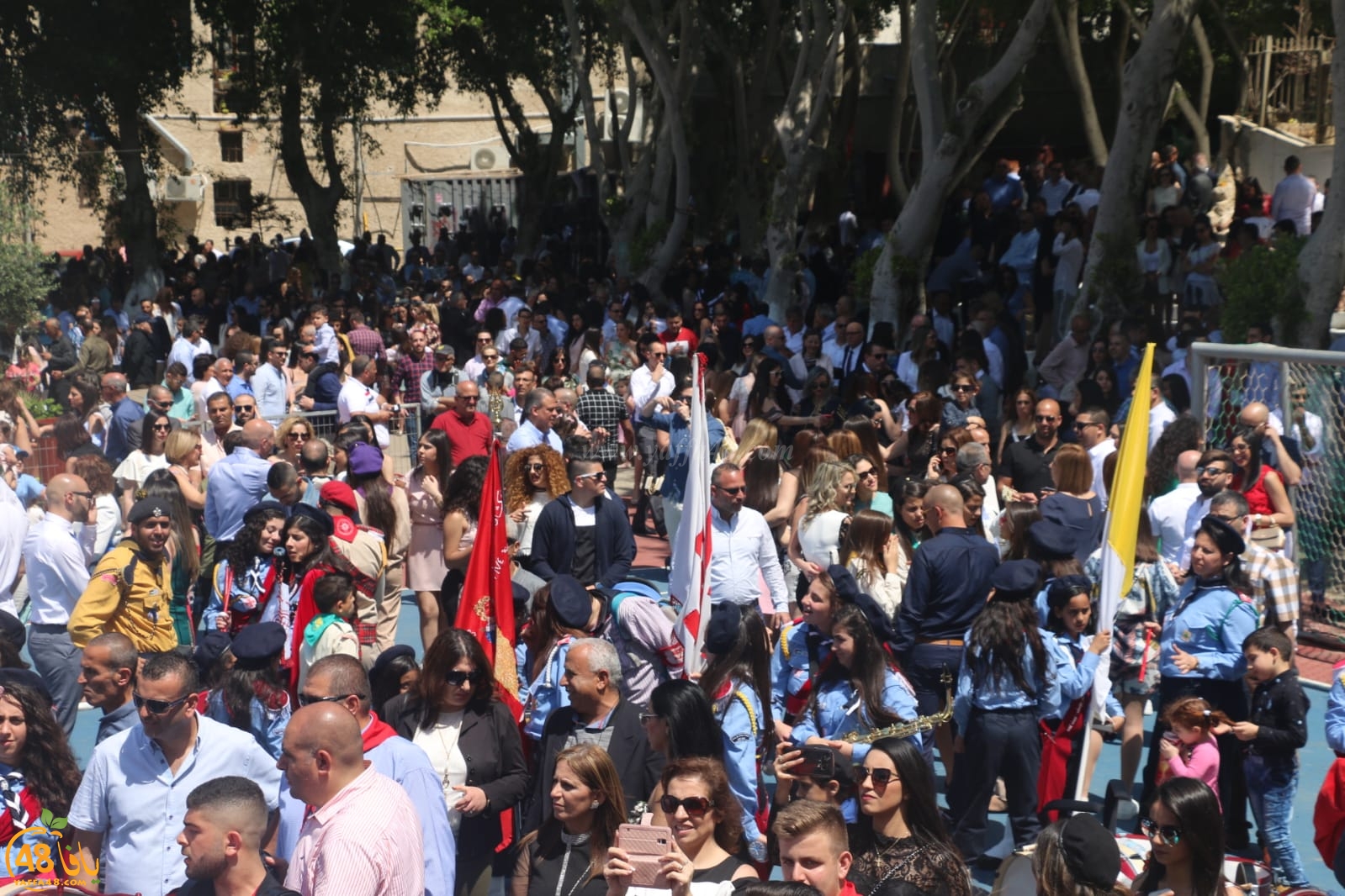 بالفيديو: استعراض كشفي ضخم في مدينة يافا بمناسبة عيد الفصح المجيد التقبيلة