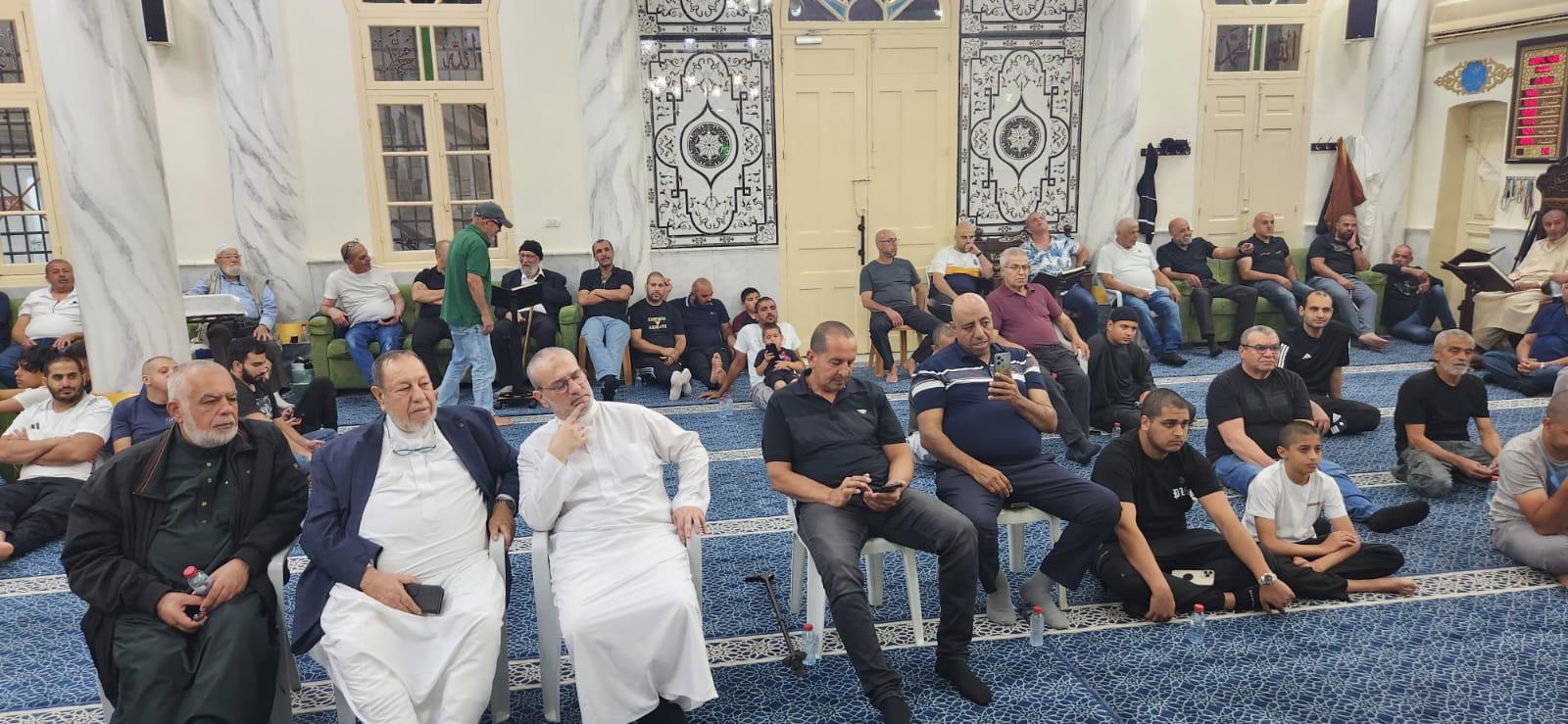 يافا: بحضور جمع غفير درس عن روح الشيخ وائل محاميد في مسجد النزهة