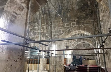 أعمال ترميم وصيانة في المصلى المرواني بالمسجد الأقصى