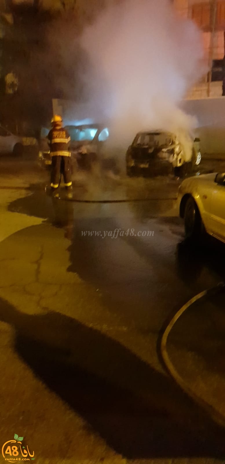  فجر اليوم: حريق بسيارة في حي الجواريش بالرملة 