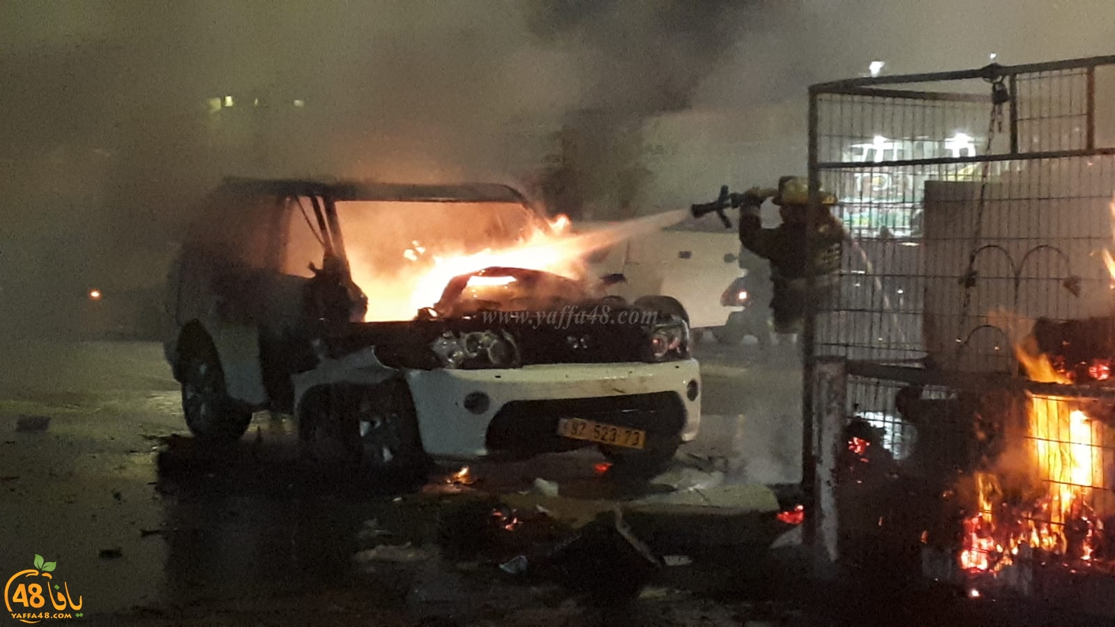 بالصور: انفجار مركبة في كفرقاسم دون وقوع اصابات 