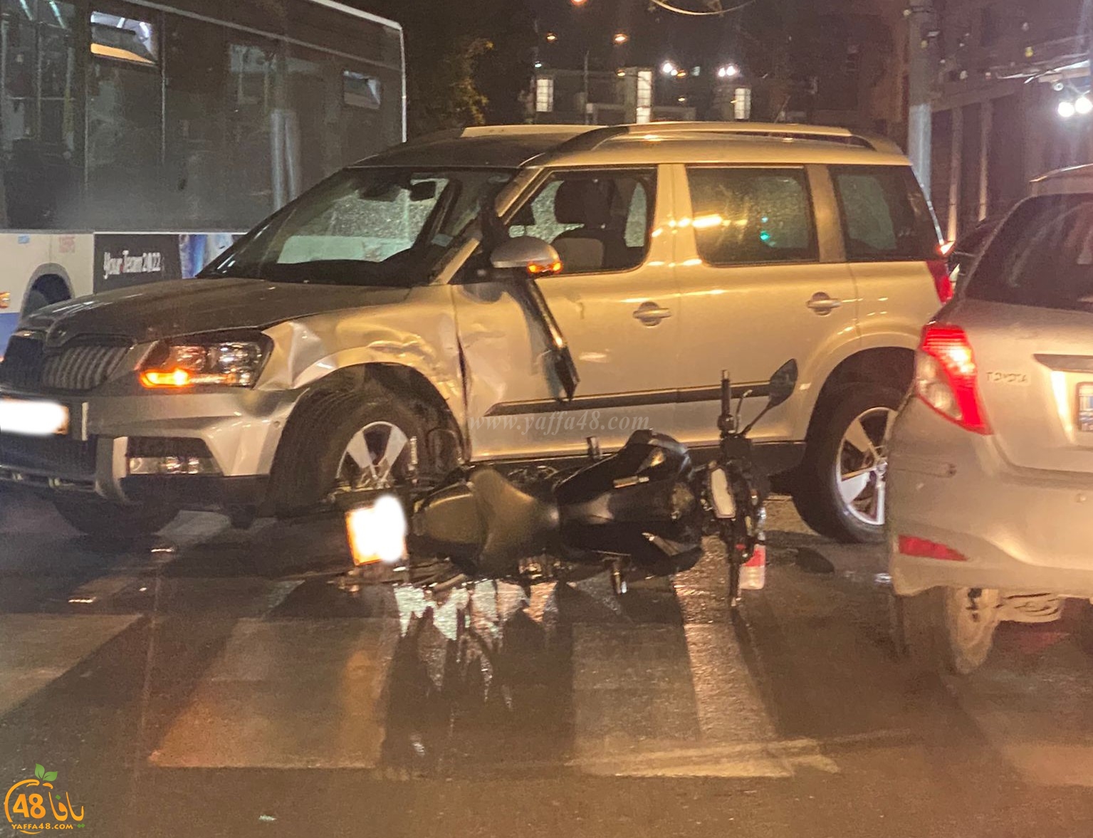 يافا: اصابة طفيفة لسائق دراجة نارية بحادث طرق 