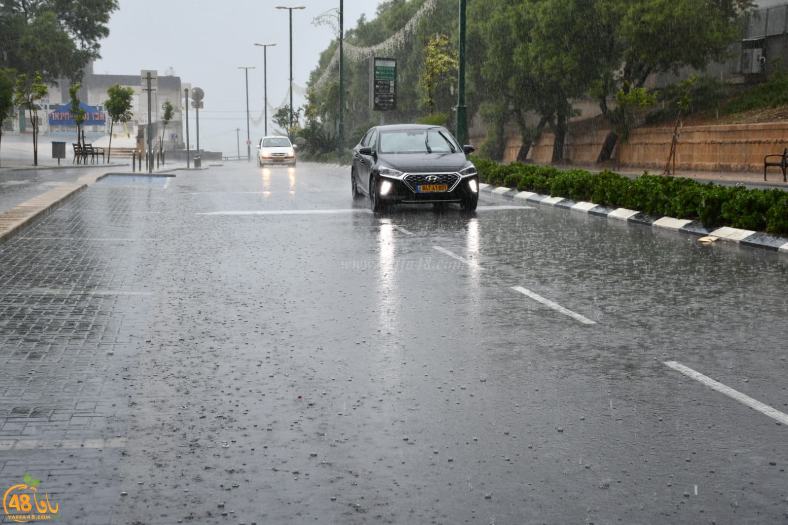 صور: الأمطار الغزيرة تتواصل على مدينة يافا