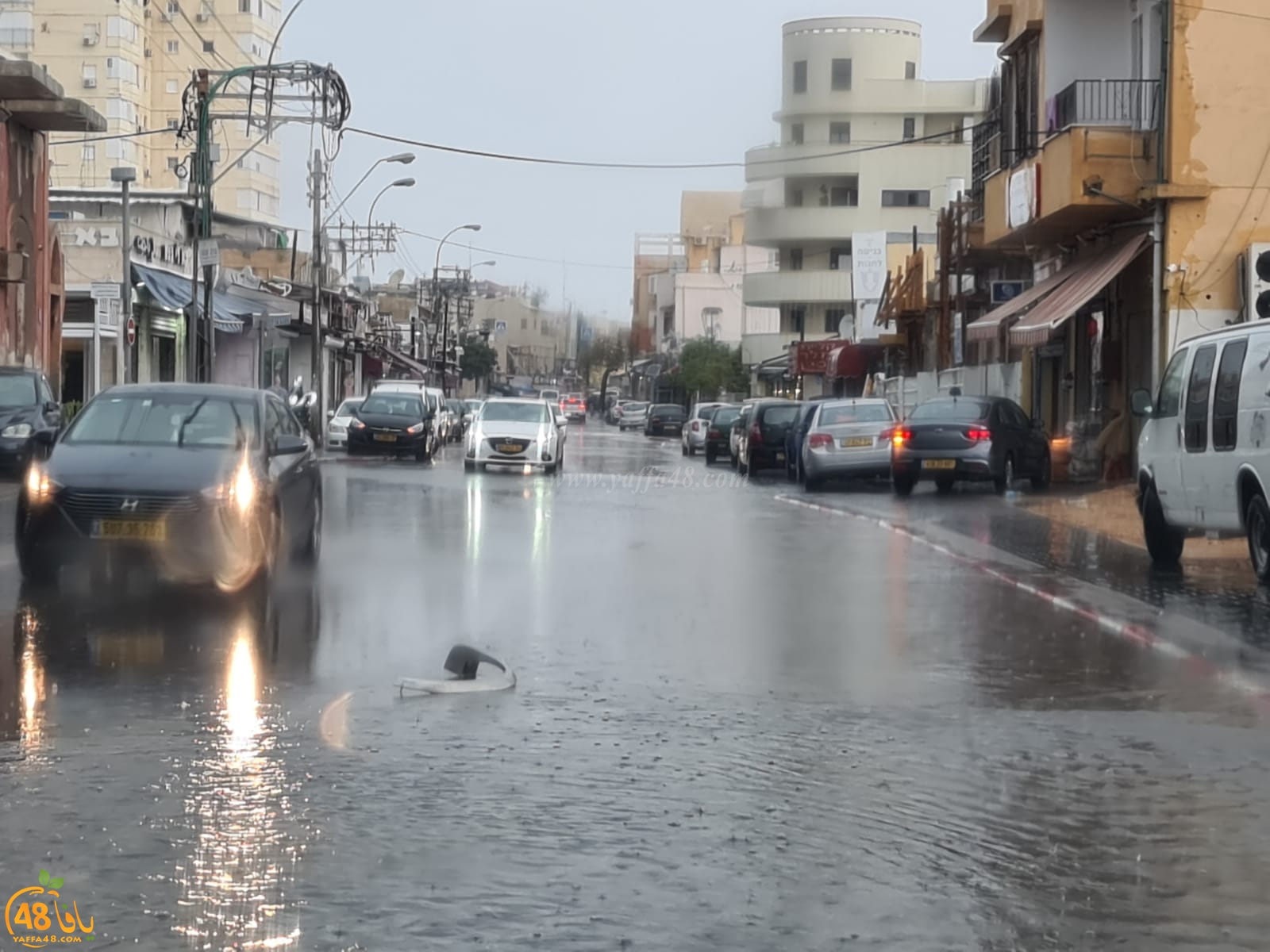 صور: الأمطار الغزيرة تتواصل على مدينة يافا