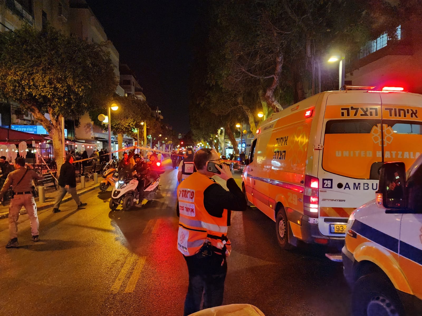  3 اصابات متفاوتة بعملية إطلاق نار في تل ابيب  
