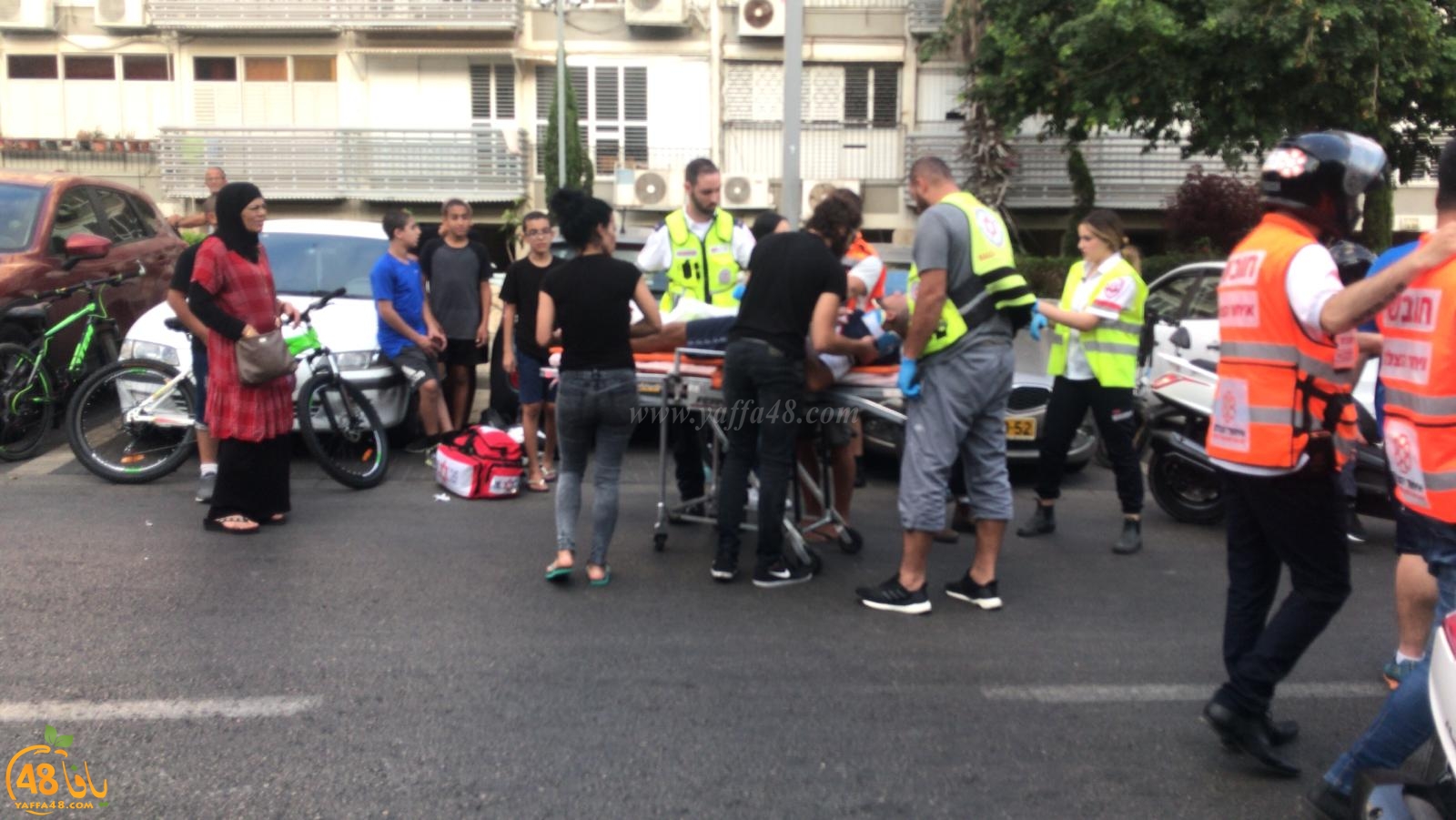 يافا: اصابة متوسطة لسائق دراجة نارية بحادث طرق ذاتي