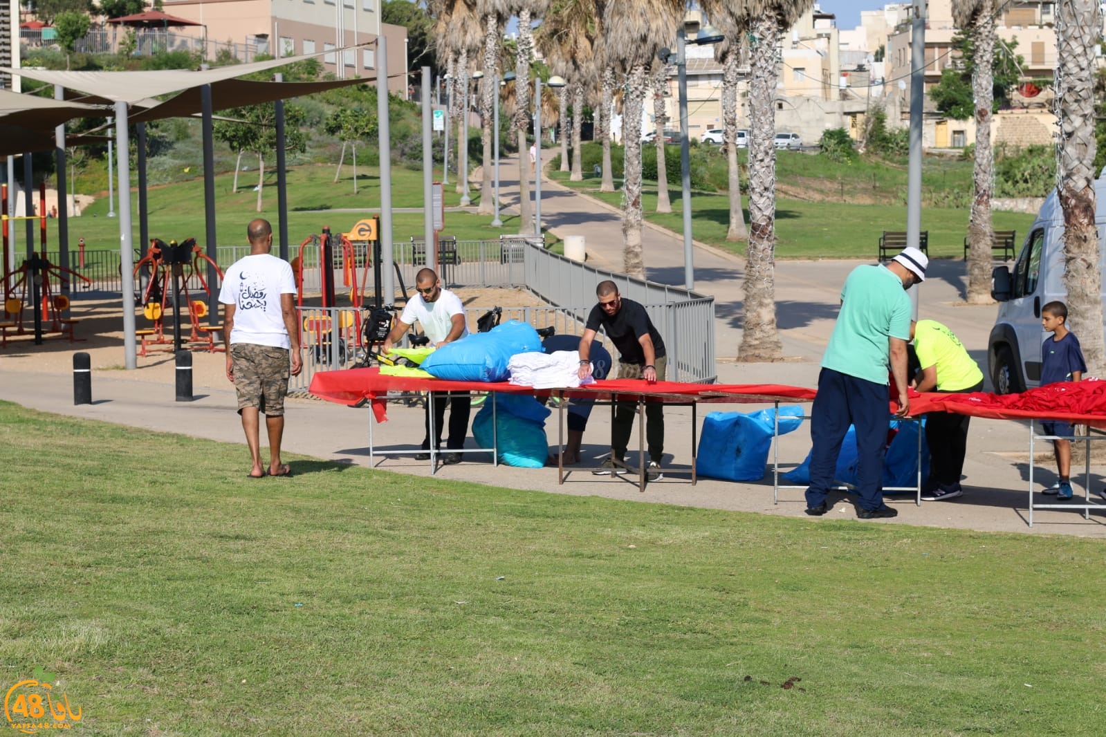 بالصور: متنزه يافا يستعد لاستقبال الأطفال وذويهم في اضخم مائدة افطار رمضانية