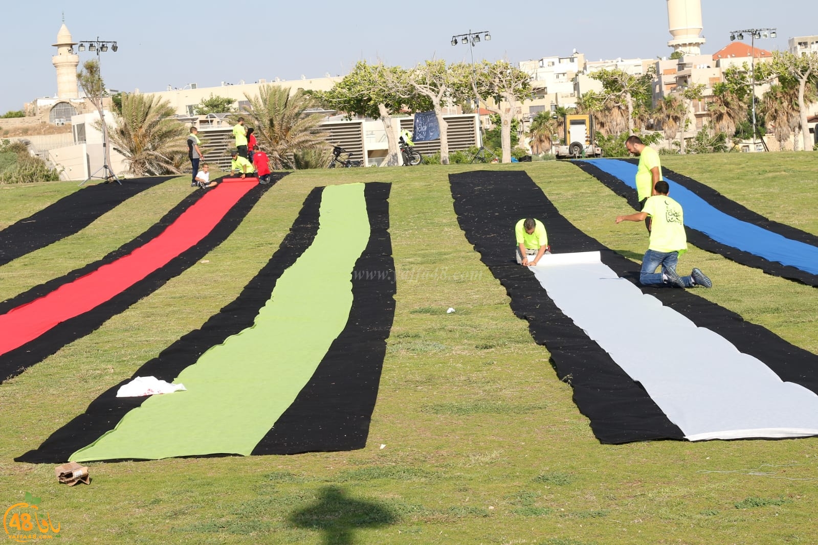 بالصور: متنزه يافا يستعد لاستقبال الأطفال وذويهم في اضخم مائدة افطار رمضانية