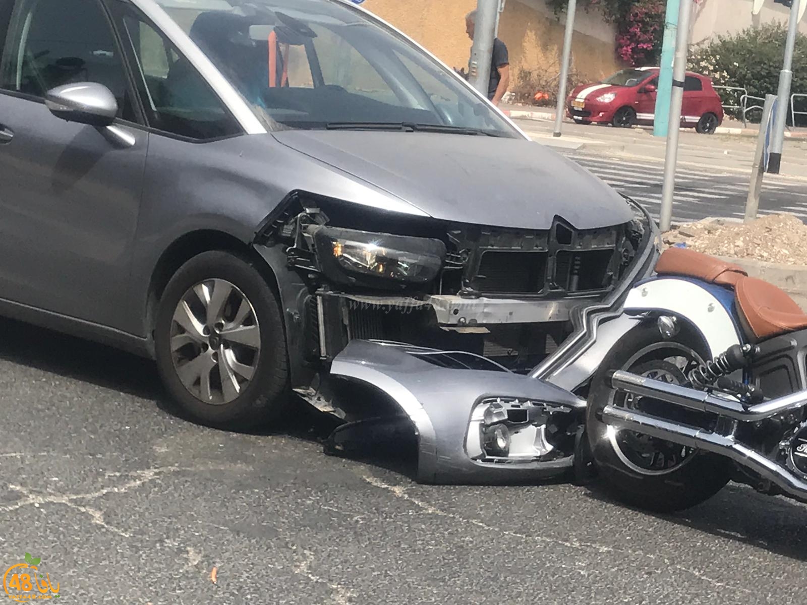   اصابة طفيفة لراكب دراجة بحادث طرق في مفرق فولفسون بيافا
