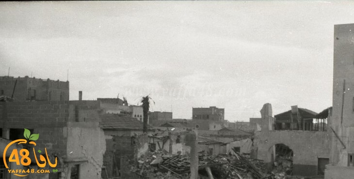  أيام نكبة| صور نادرة لحالة الدمار الذي حلّ بحي المنشيّة عام 1948م