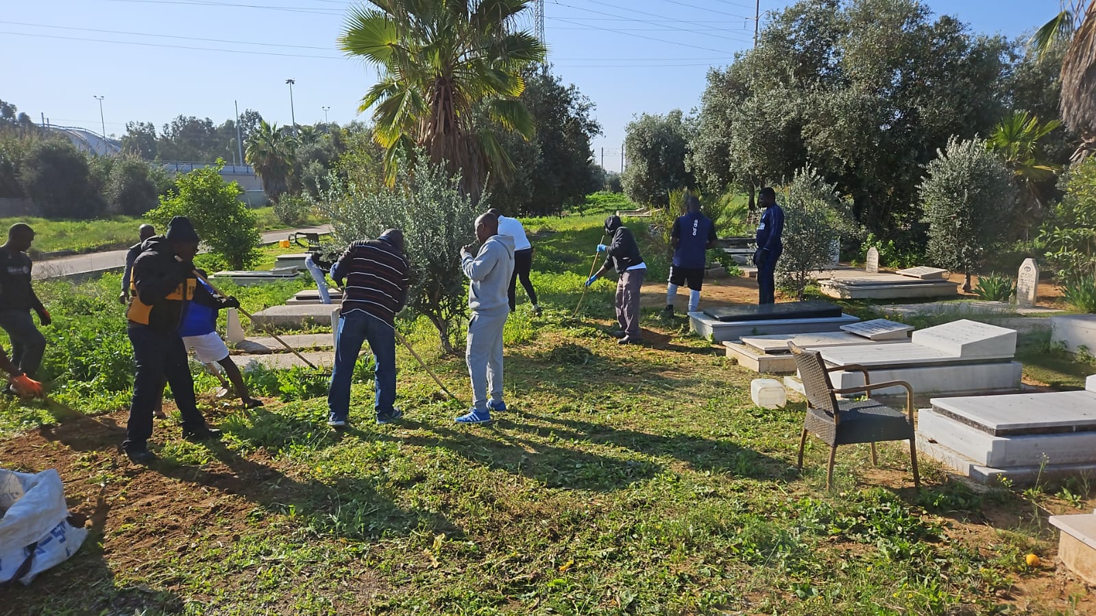 الجالية الإفريقية في يافا تنظم معسكر تنظيف مقبرة المدينة طاسو