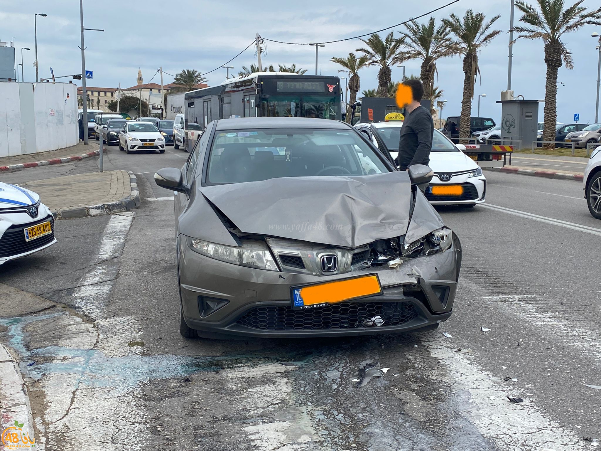  يافا: اصابة سيدة بحادث طرق بين مركبتين 