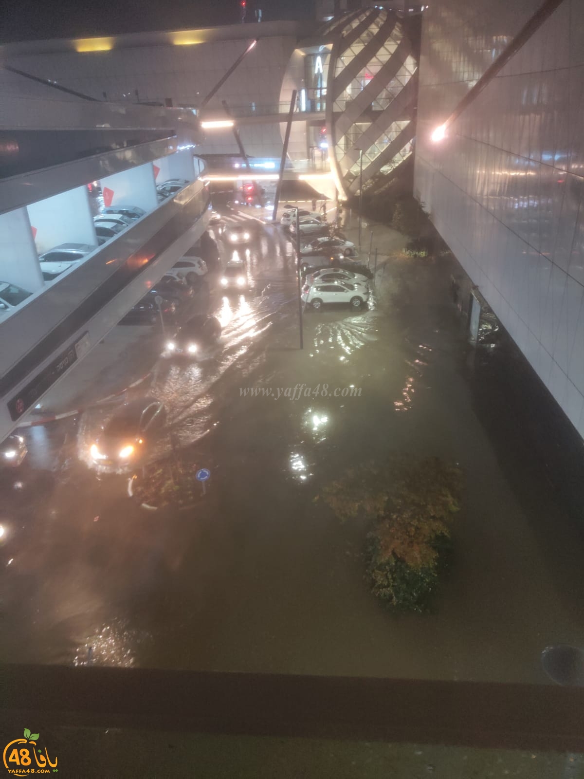 فيديو: غرق شوارع - أمطار غزيرة تهطل على مدينتي اللد والرملة 