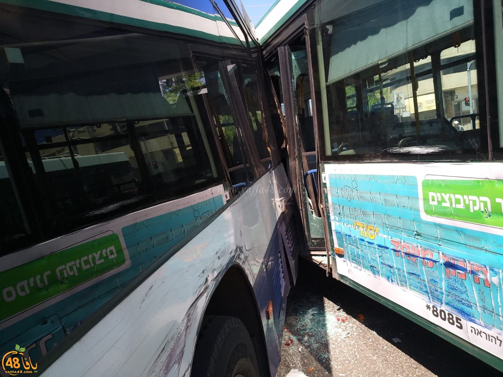 فيديو: 7 إصابات طفيفة بحادث طرق بين حافلتين بيافا 