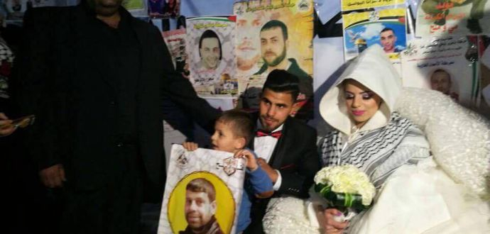 حفل زفاف في خيمة اعتصام الأسرى برام الله