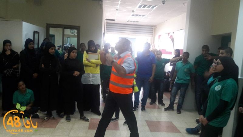 بالصور: مدرسة الهدى الأهلية في الرملة تشارك في تمرين قطري للدفاع المدني