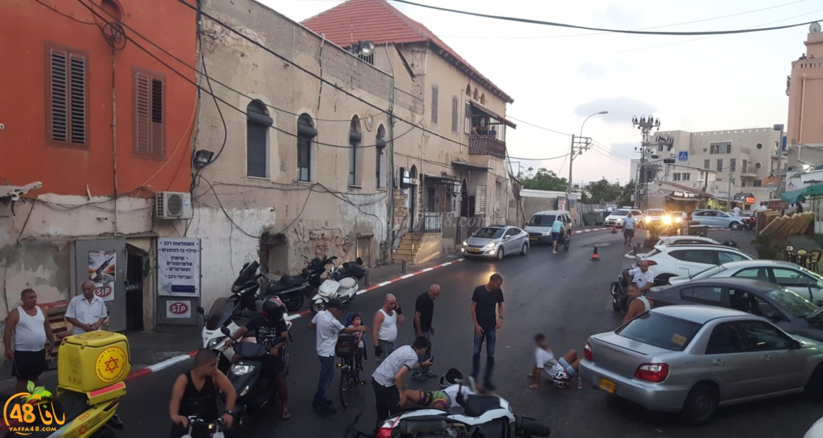 فيديو: اصابة 3 أشخاص بحادث طرق مروّع في مدينة يافا 