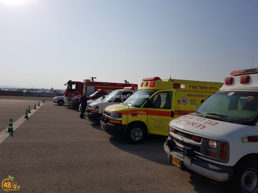 اعلان حالة الطوارئ في مطار اللد اثر انفجار اطار طائرة على متنها 7 ركاب