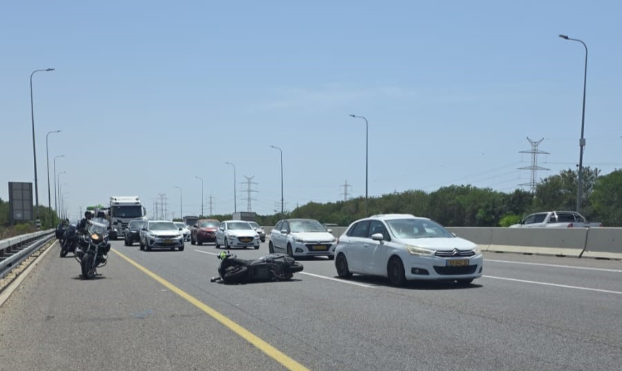 إصابة متوسطة لراكب دراجة نارية في مفرق كيبوتس جليوت 