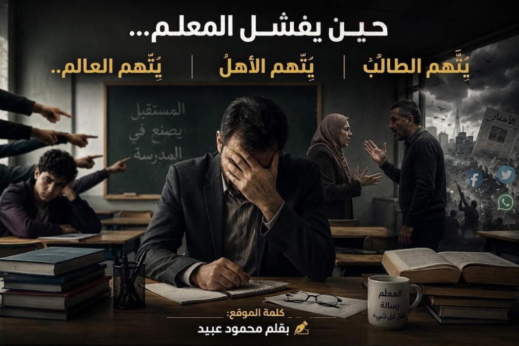 حين يفشل المعلّمُ... يُتَّهم الطالبُ يُتّهم الأهلُ يُتّهم العالم .. كلمة الموقع