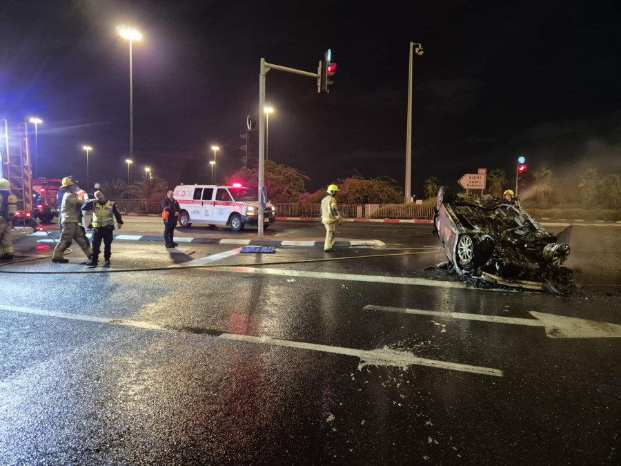 مصرع رجل إثر حادث انقلاب مركبة بالقرب من مفترق اللد – الرملة