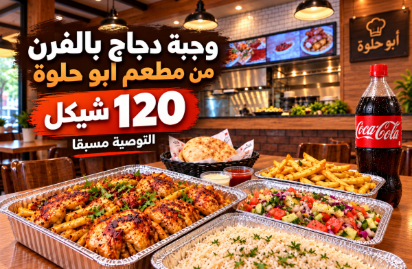 عرض الموسم من مطعم أبو حلوة في يافا.. وجبة دجاج بالفرن ك...