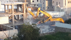 فيديو: هدم مبنى قيد الانشاء من 3 طوابق في كفر قاسم 