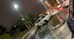 يافا: انزلاق مركبة واصابة طفيفة لسائقها جنوب المدينة